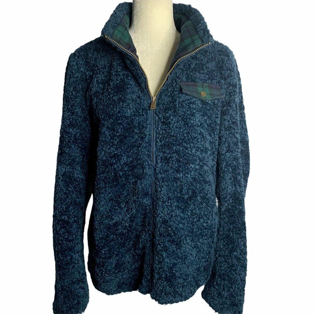 Pendleton High Pile Fuzzy Full Zip Jacket L Blue